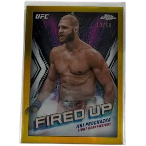 2024 UFC Chrome Jiri Prochazka Gold #13 Of 50 Fired Up Card FDP-9. SSP #13/50